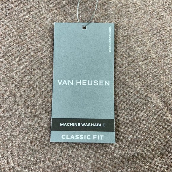 Van Heusen Mens Pullover Sweater Brown Mock Neck 1/4 Zip Heathered S New $60 - Picture 6 of 8